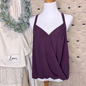 Naked Zebra Deep Purple hi low vneck Camisole blouse size M